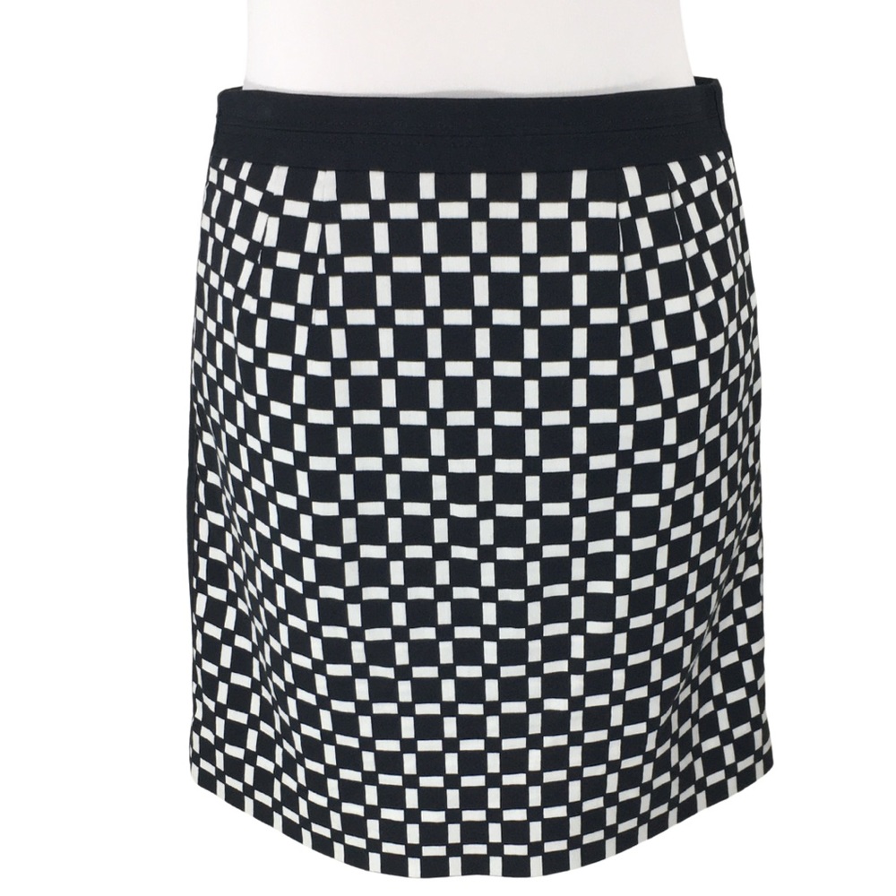 White House Black Market Full Side Zipper Geometric A-Line Midi Skirt size 6 - Picture 8 of 10
